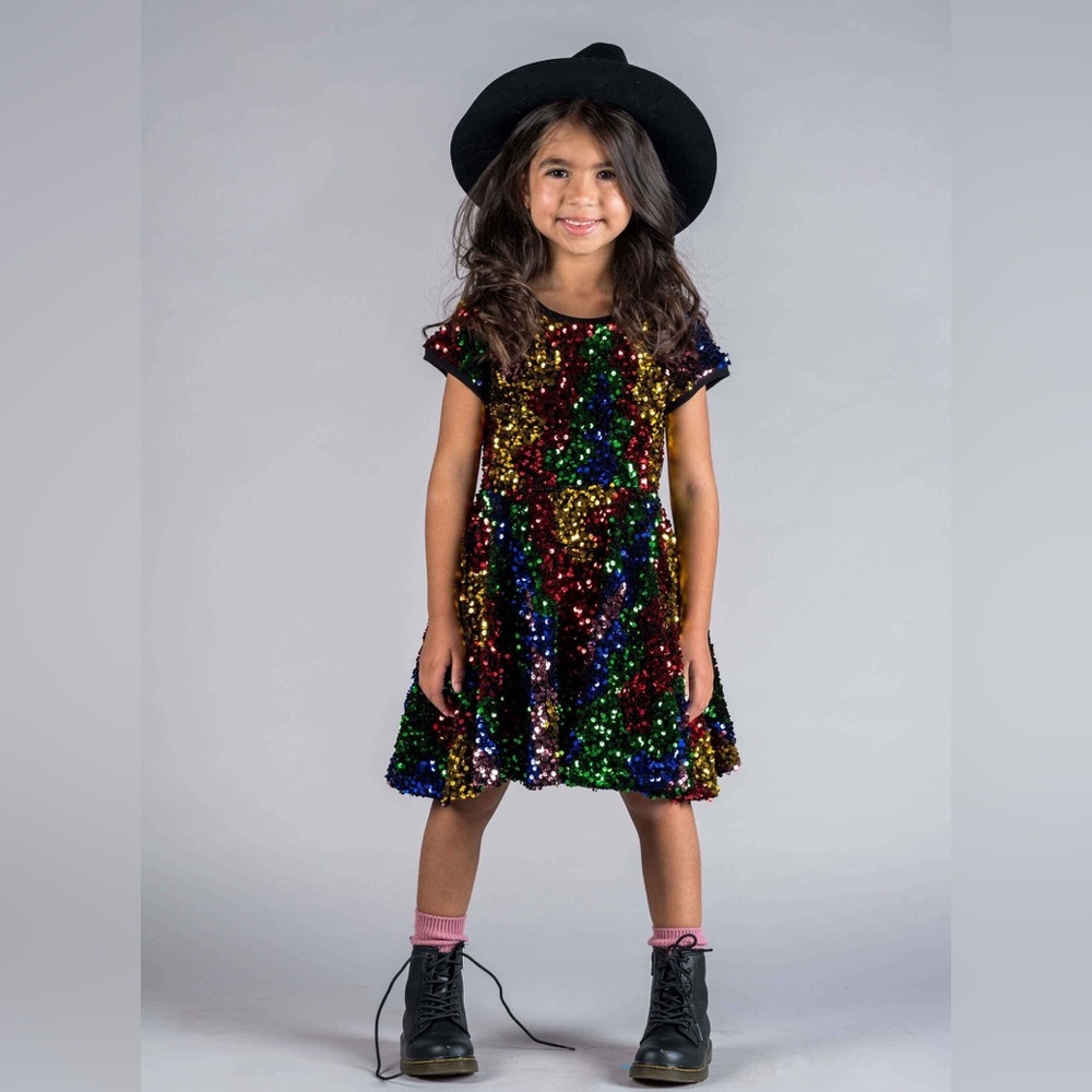 Colorful Sequin Kids Party Dress